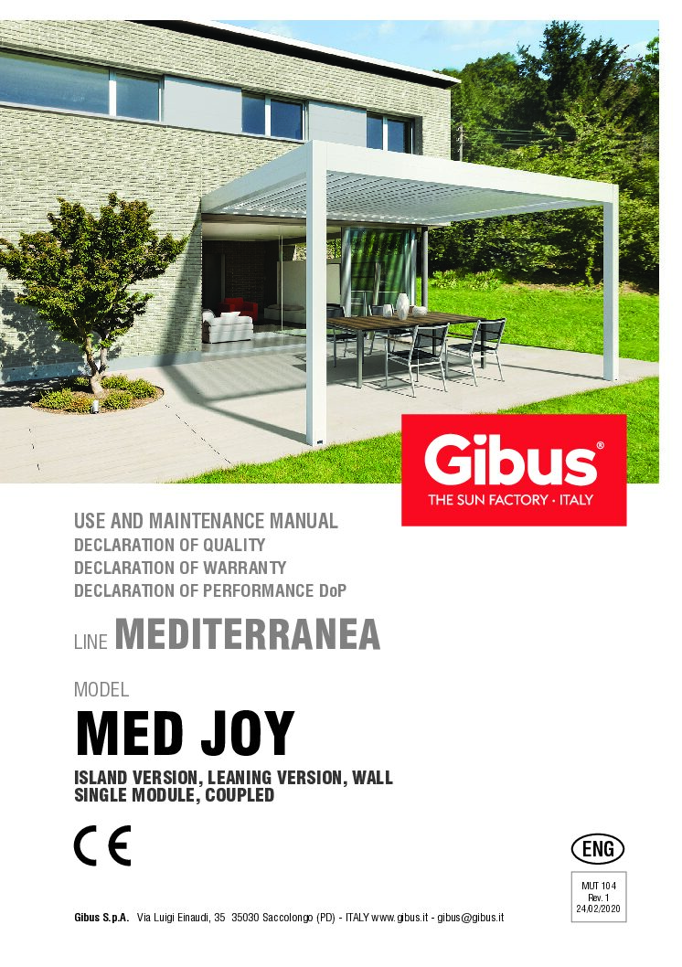 Instruction and Maintenance Manual Gibus MED JOY