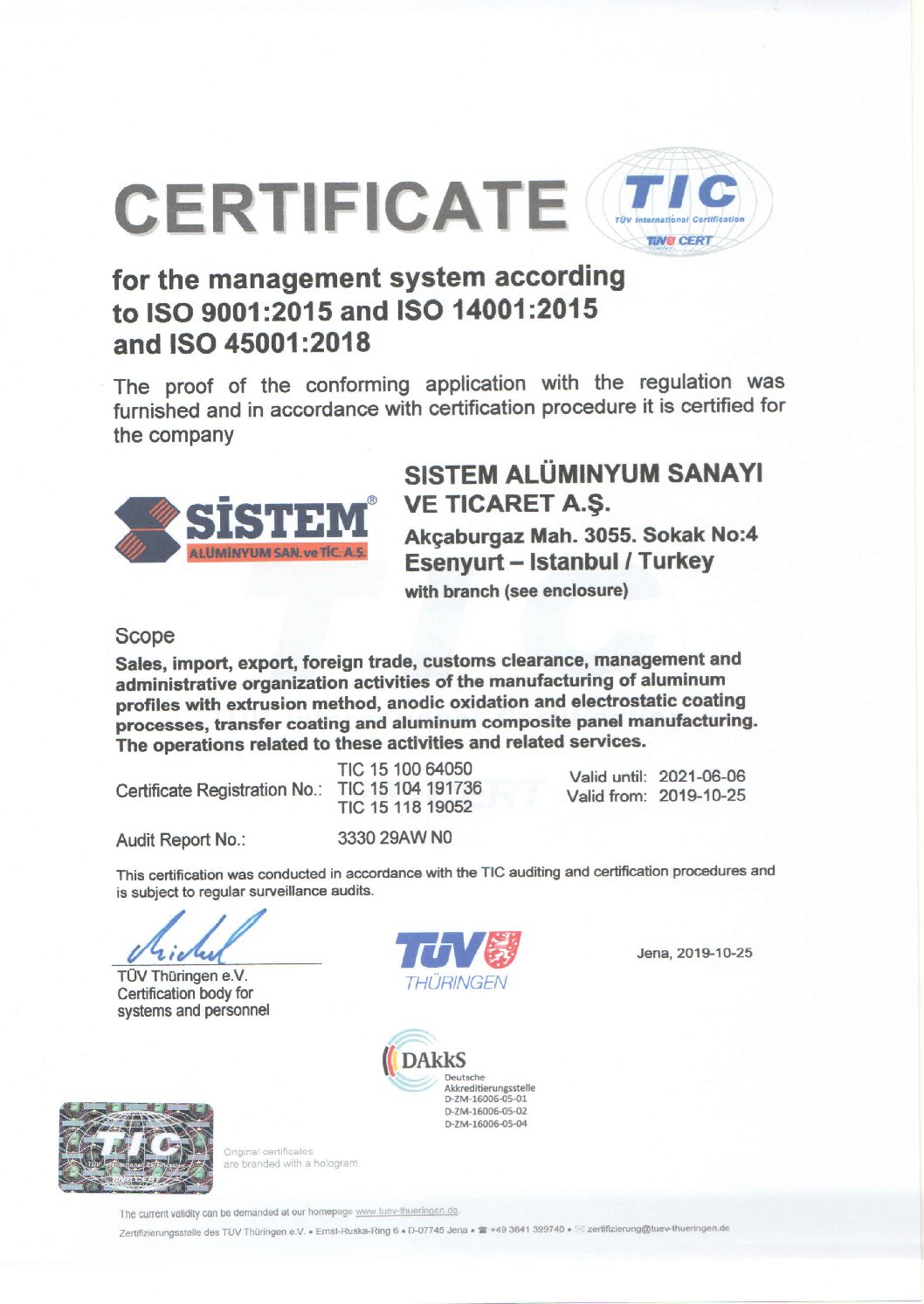 Alutechbond ISO Certification