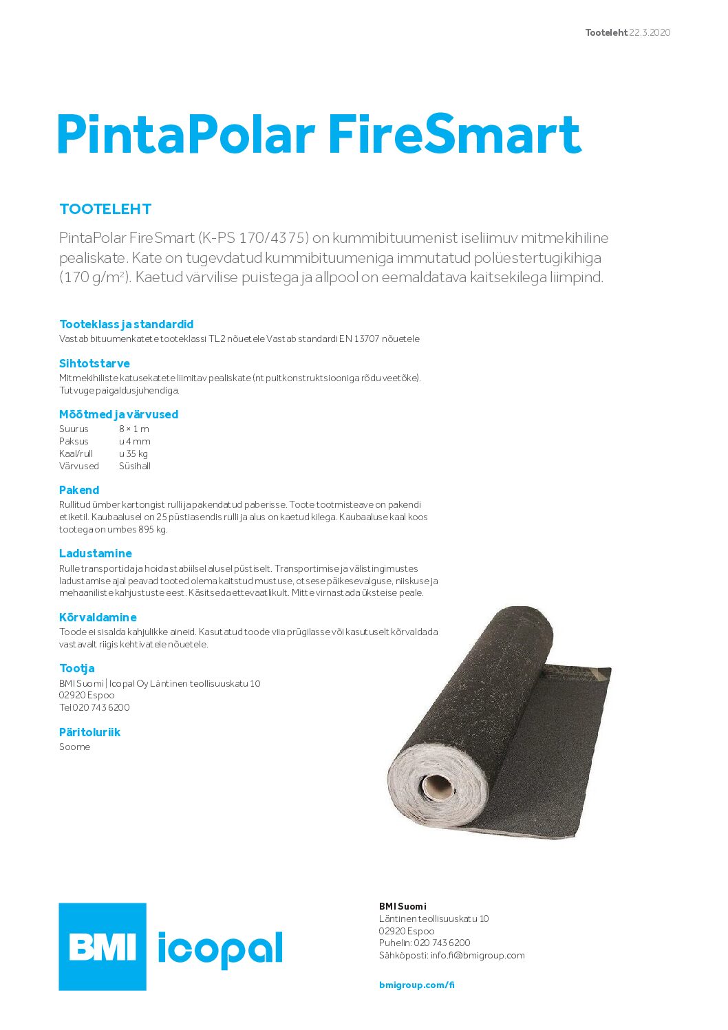 Icopal PintaPolar FireSmart tooteleht EE