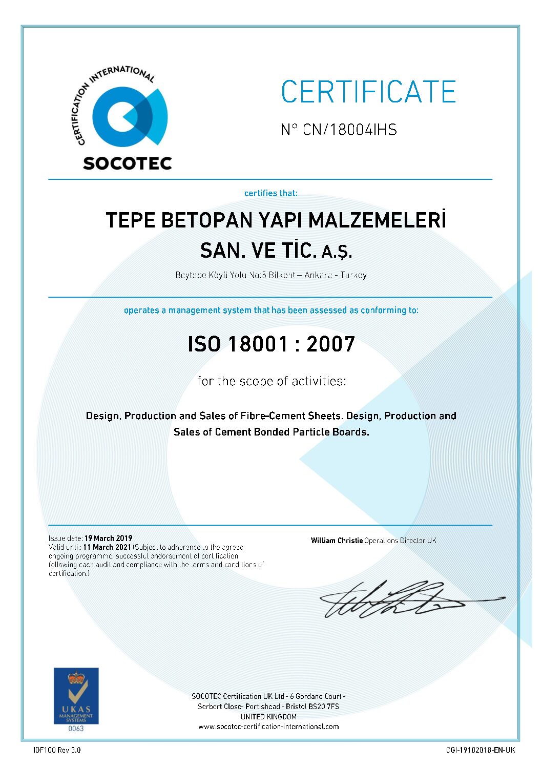 Betopan ISO 18001