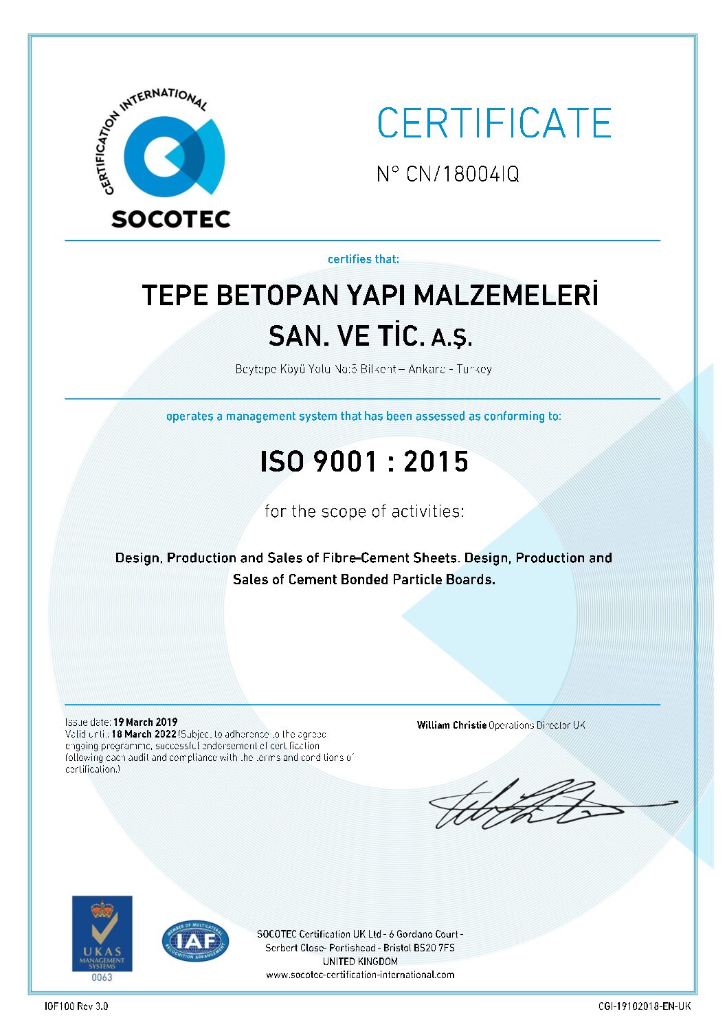 Betopan ISO 9001