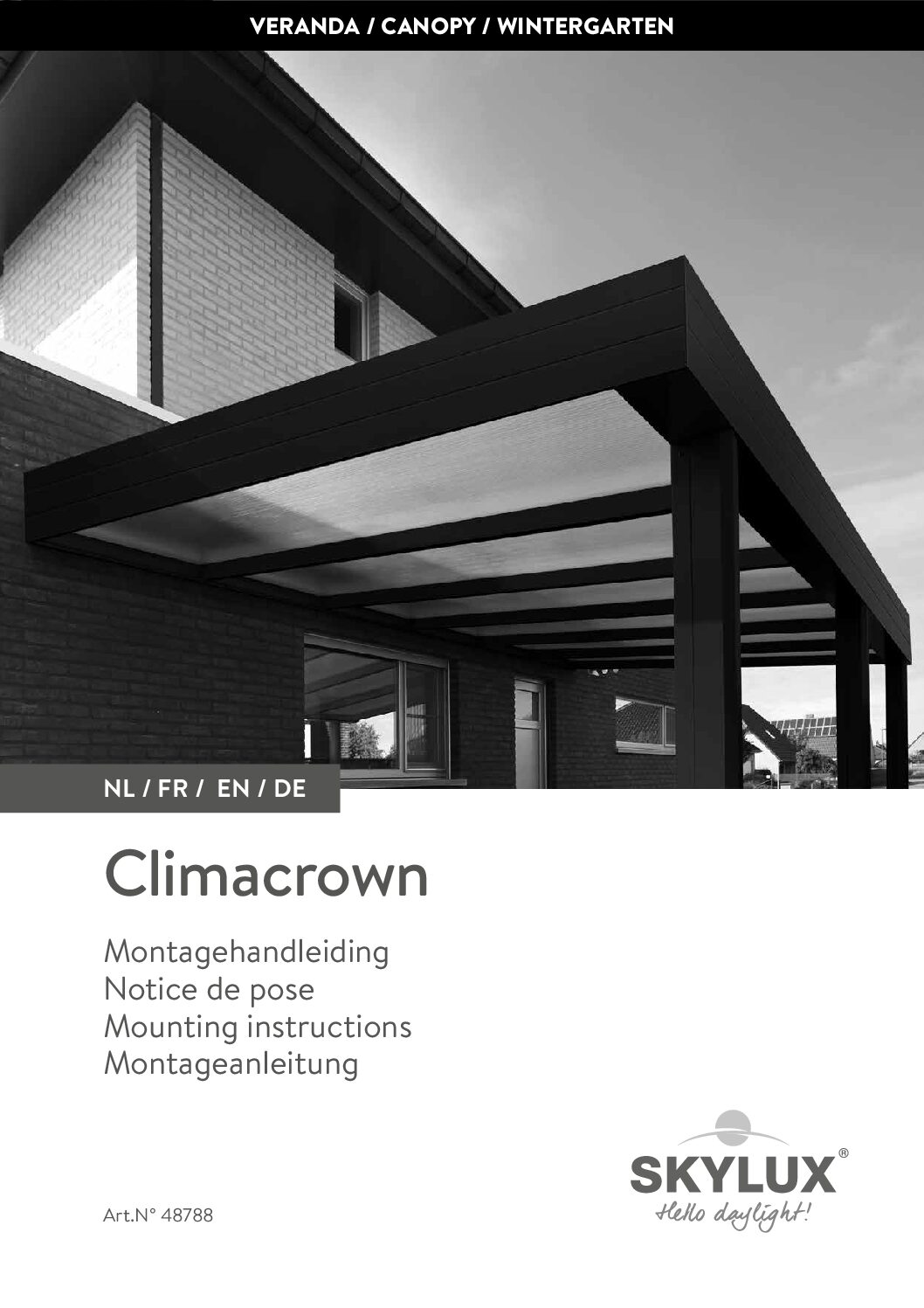 Climacrown karniis Climalux terrassikatustele paigaldusjuhend