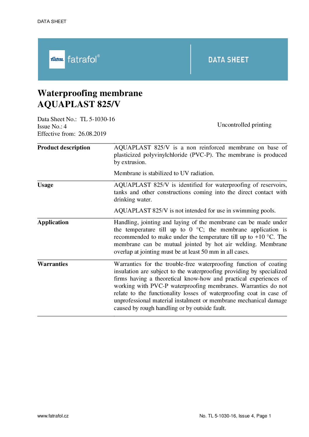 Aquaplast 825/V Datasheet EN