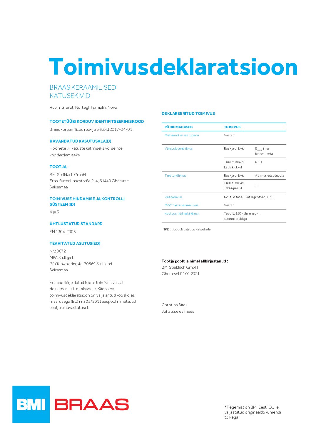 MONIER katusekivi Rubin, Granat, Turmalin, Nortegl DOP
