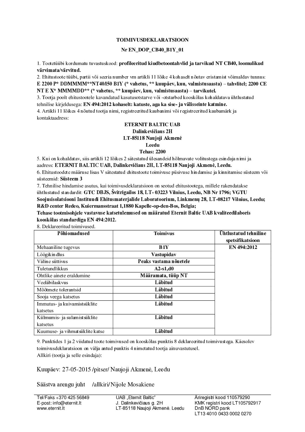 Eternit DOP NT CB40 EN