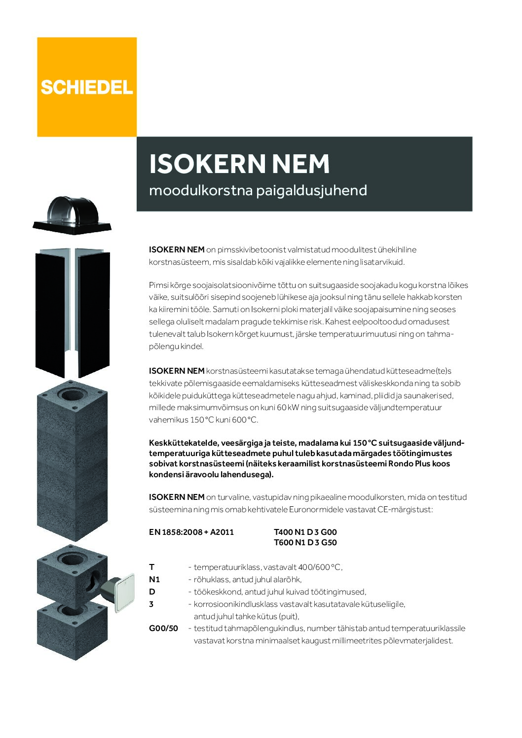 Schiedel ISOKERN paigaldusjuhend EST