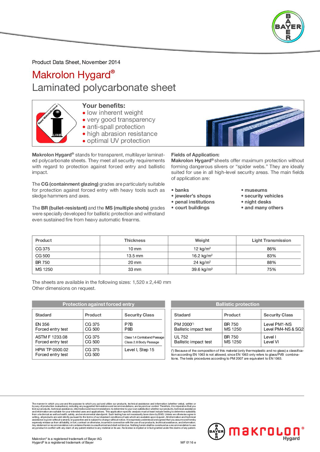 Makrolon-Hygard-Andmeleht EN (Massiivplastik)