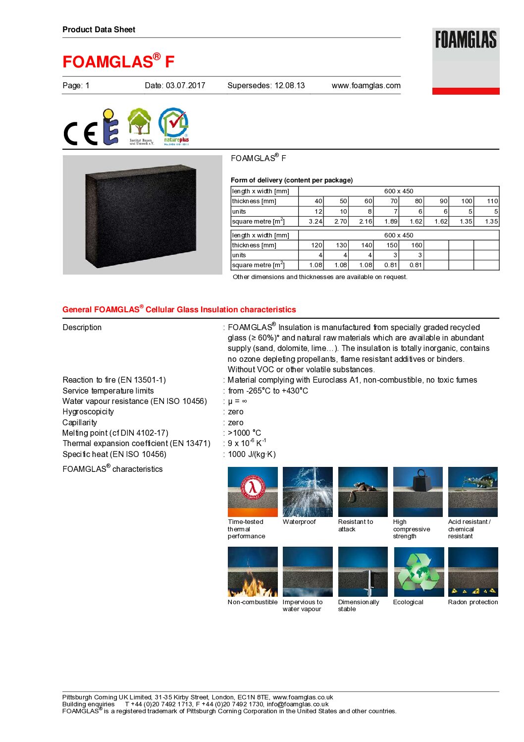 Foamglas® F Data Sheet ENG