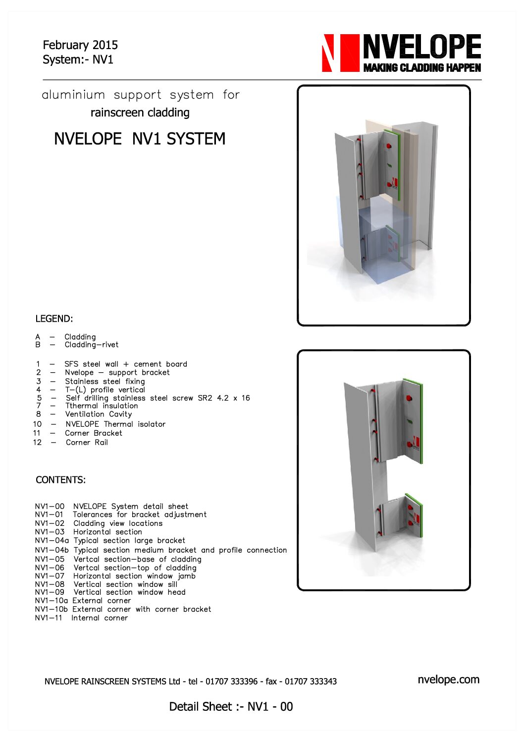 NV1 kinnitussüsteemi andmeleht EN