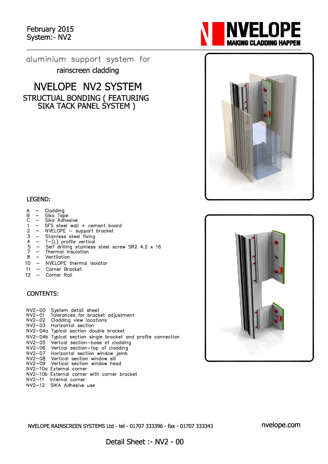NV2 kinnitussüsteemi andmeleht EN