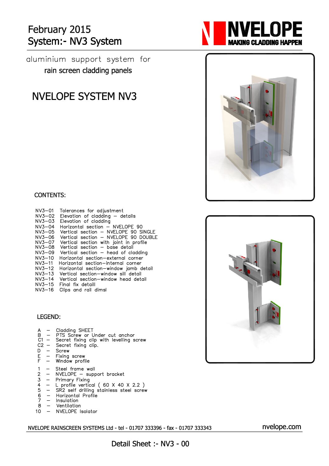 NV3 kinnitussüsteemi andmeleht EN