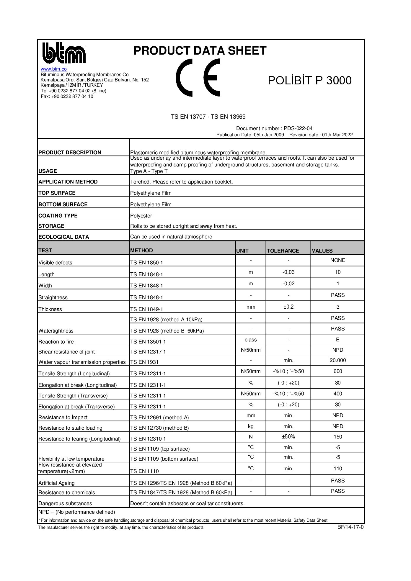 BTM Polibit P3000 TDS ENG