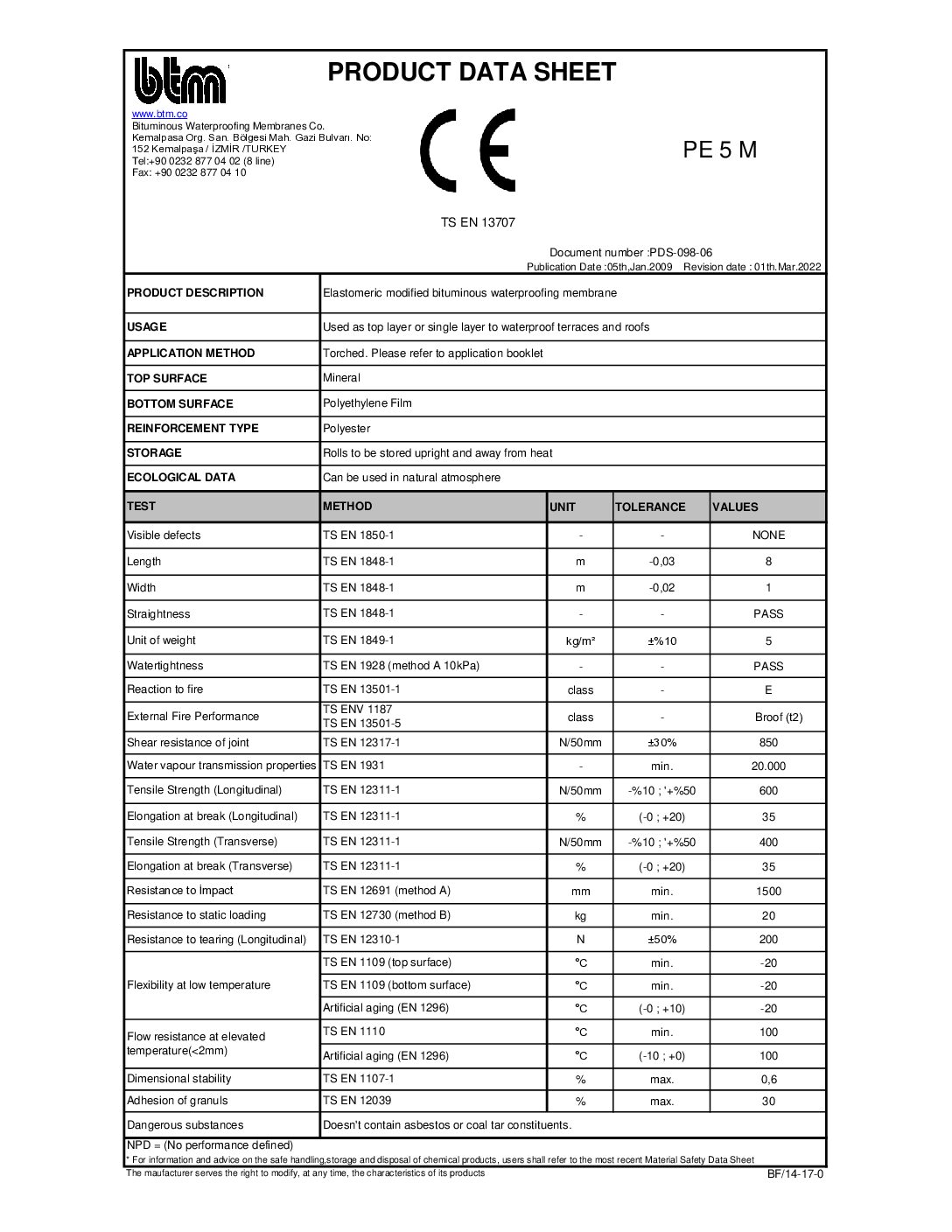 BTM Elastobit PE 5 M TDS ENG