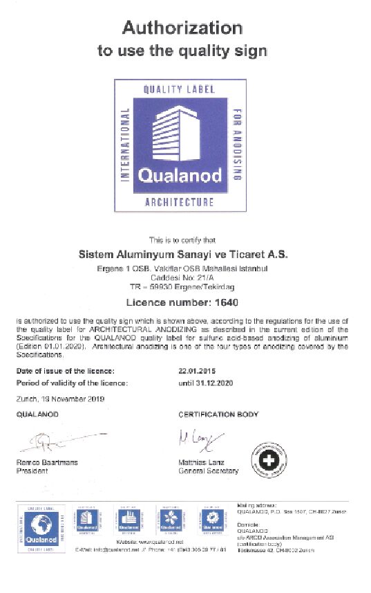 Alutechbond QUALANOD 2020