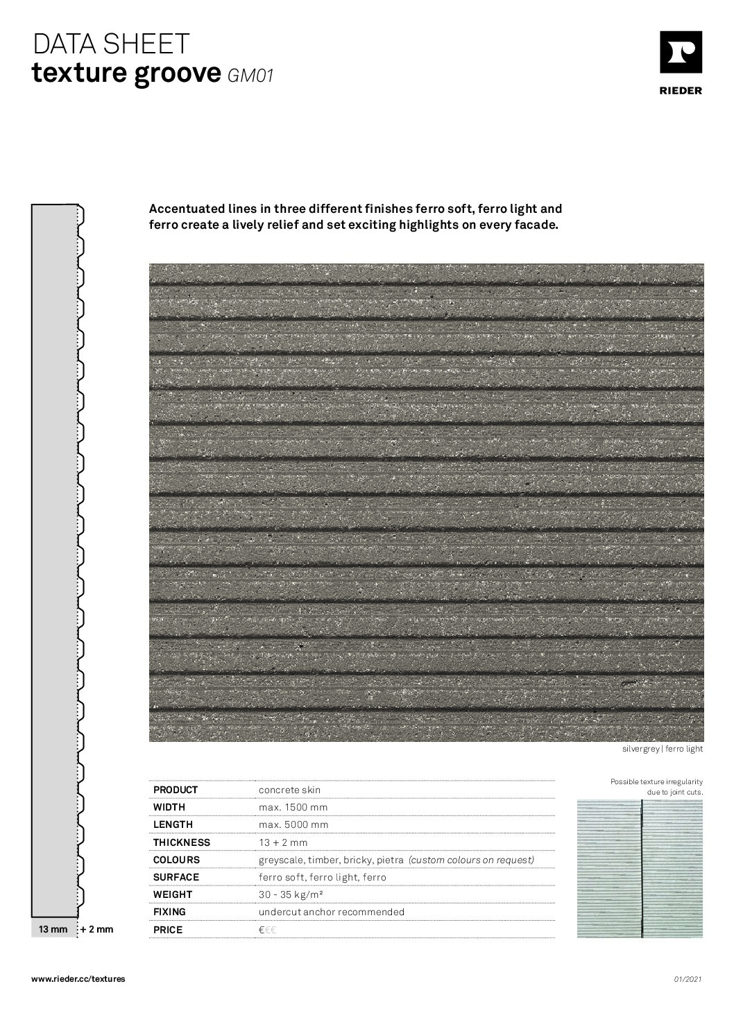 FibreC Concrete Skin tekstuuride andmeleht