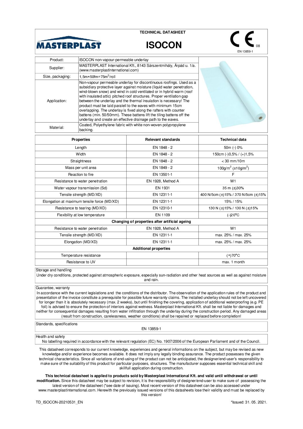 Isocon Technical data sheet EN