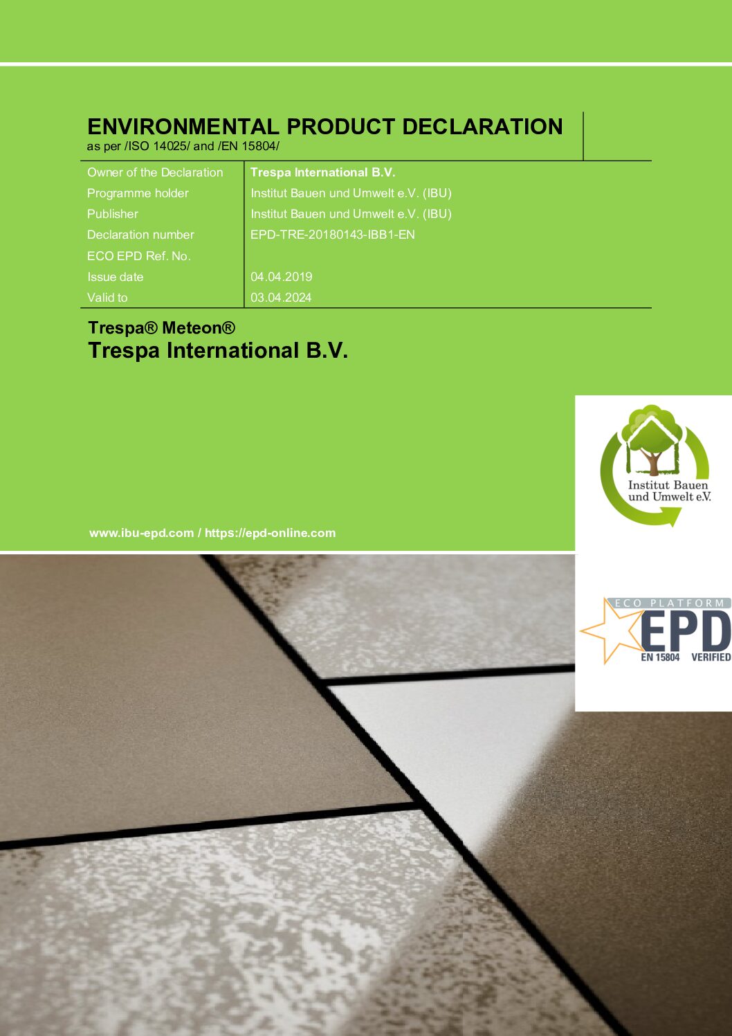 Environmental product declaration epd ENG