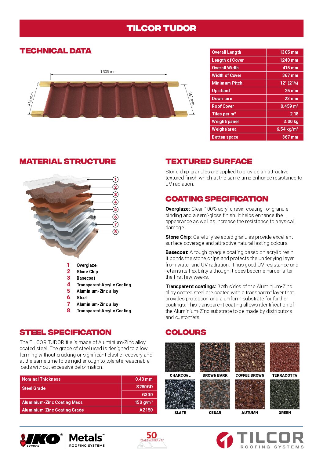 TILCOR Tudor Technical data sheet