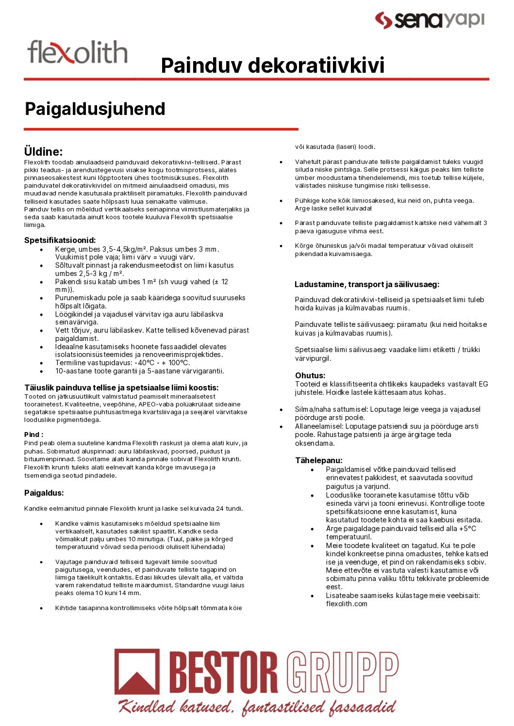 Flexolith paigaldusjuhend ET