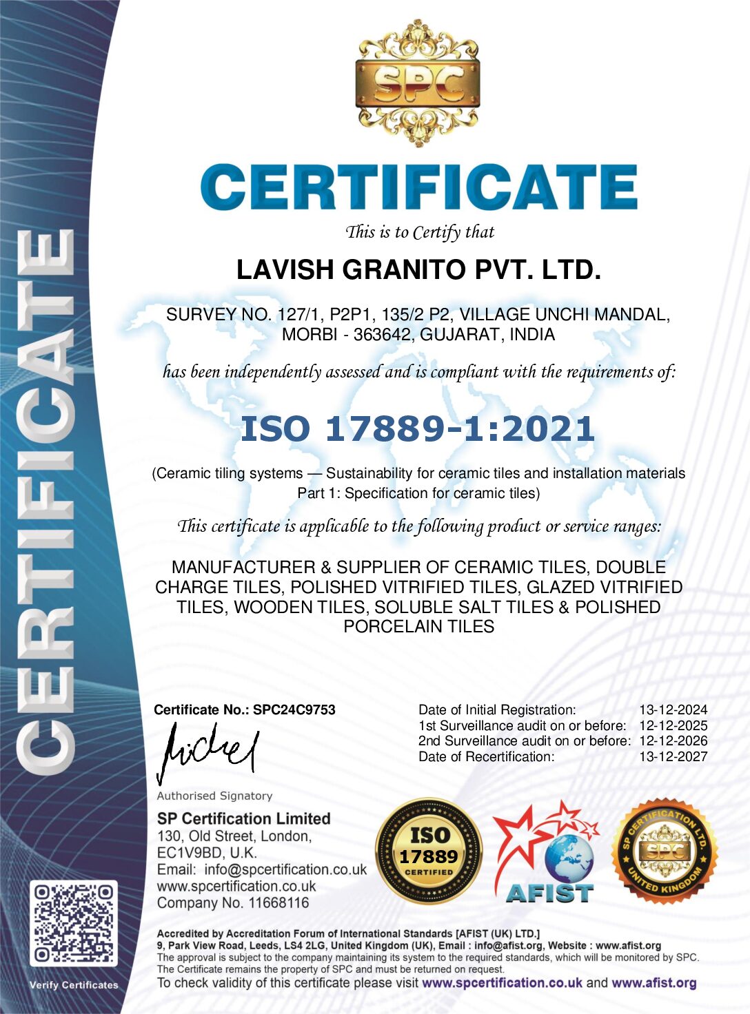 LAVISH jätkusuutlikkuse sertifikaat ENG